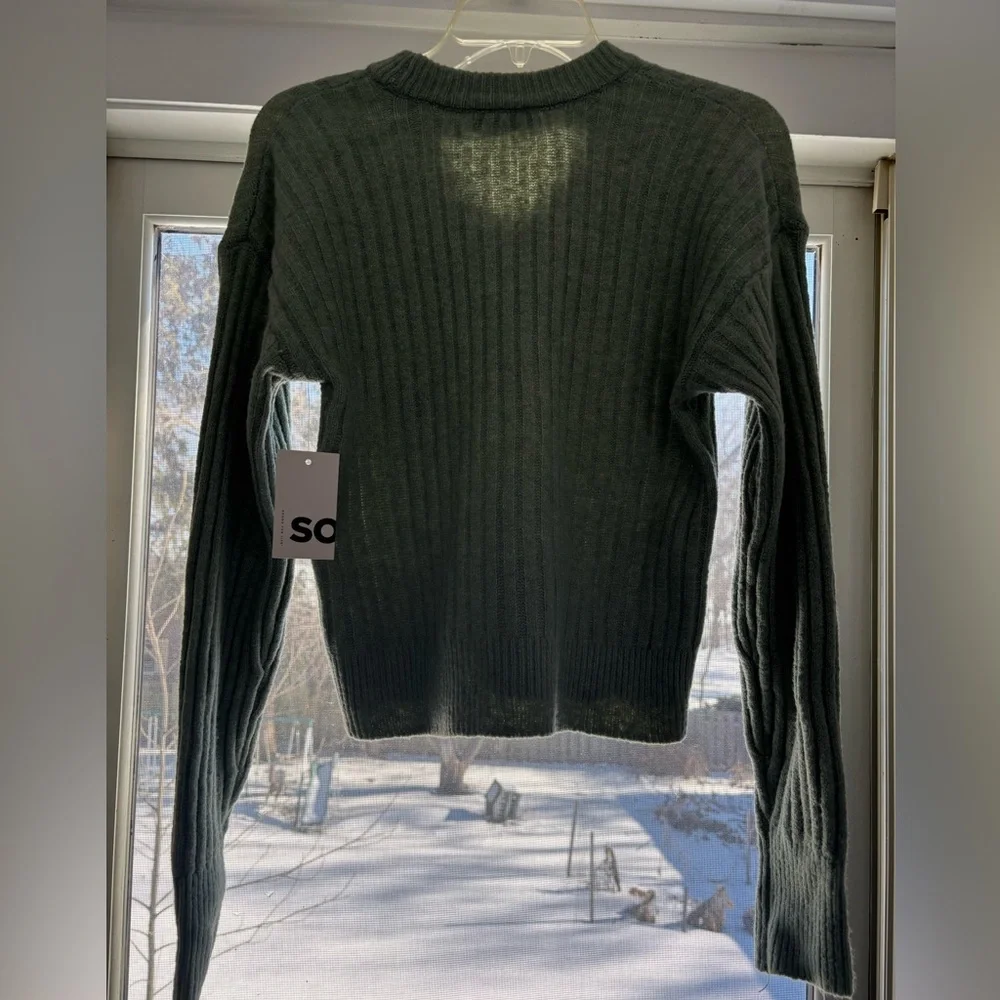 SO Women's Ribbed‎ Sweater - Dark Green